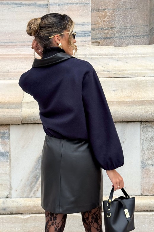 Short wool-blend bomber jacket