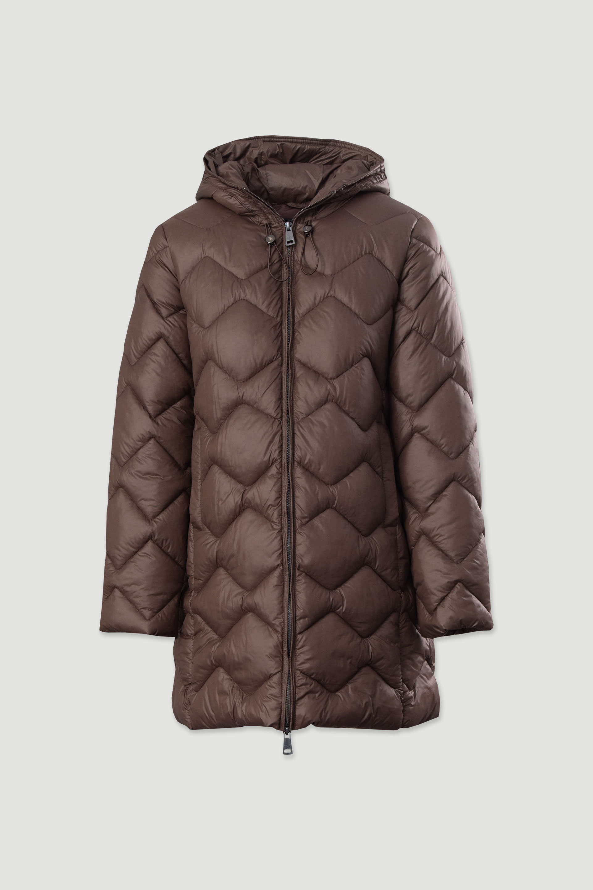 Parka comprida acolchoada com capuz