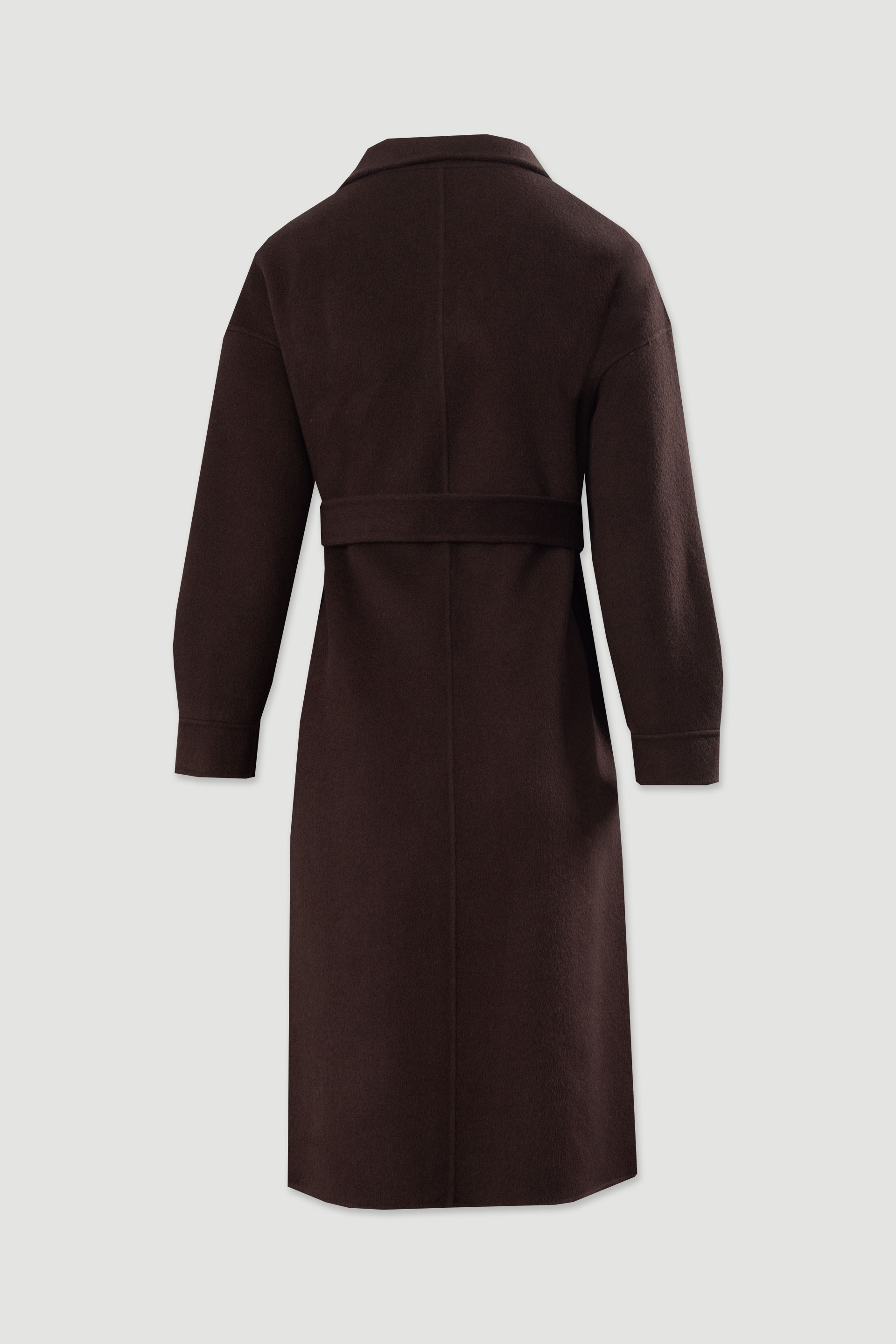 Casaco comprido em fazenda de lã