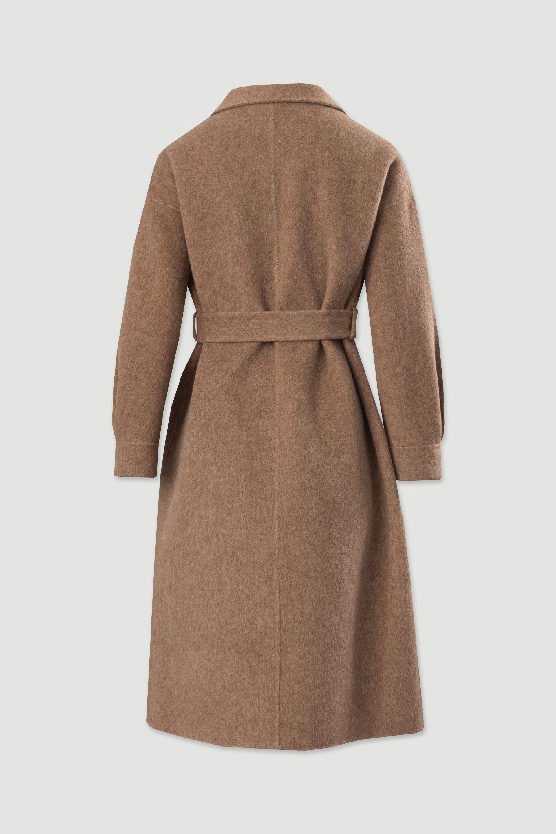 Casaco comprido em fazenda de lã