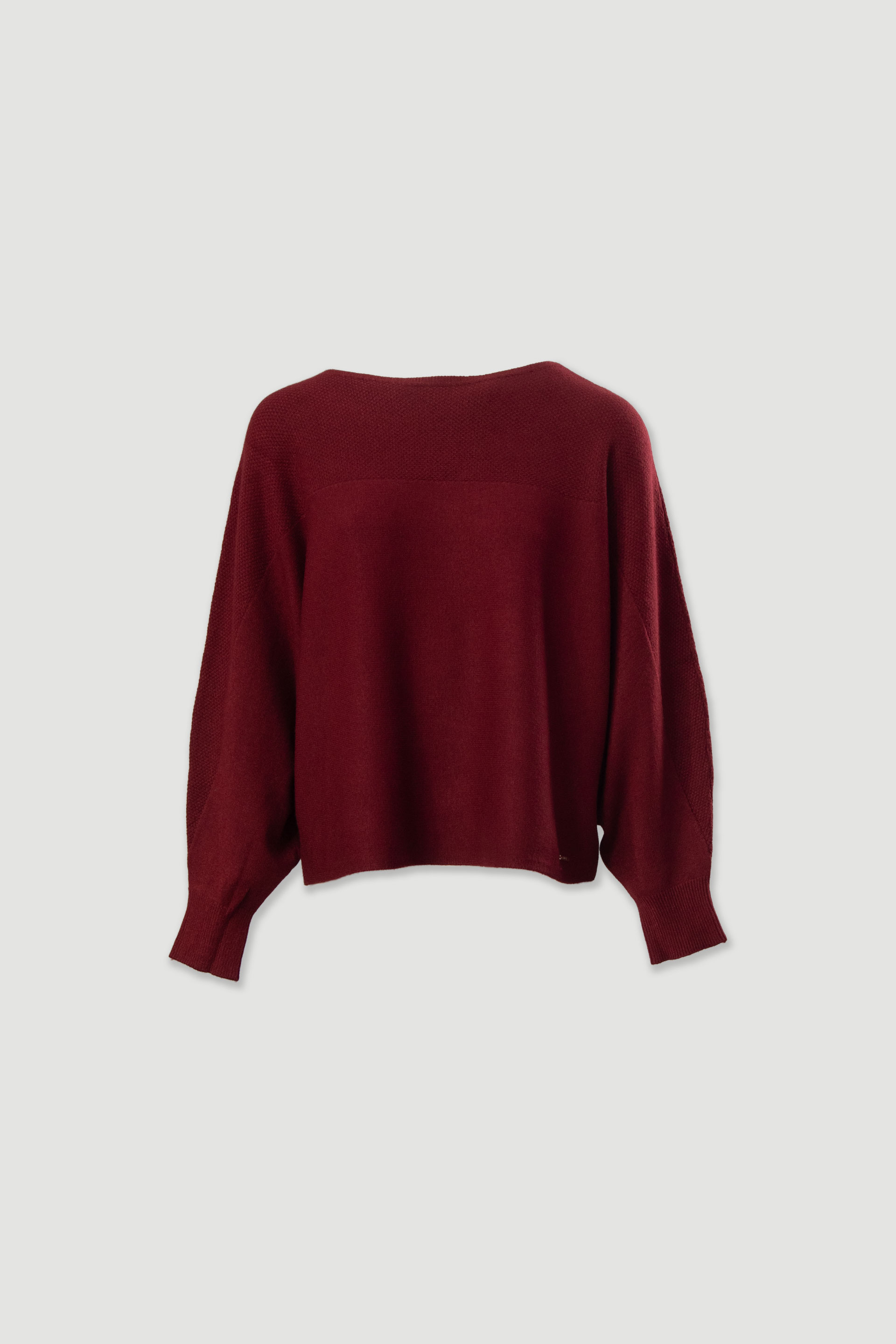 Wide-sleeve knit sweater