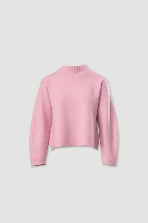 Dropped-shoulder knit sweater