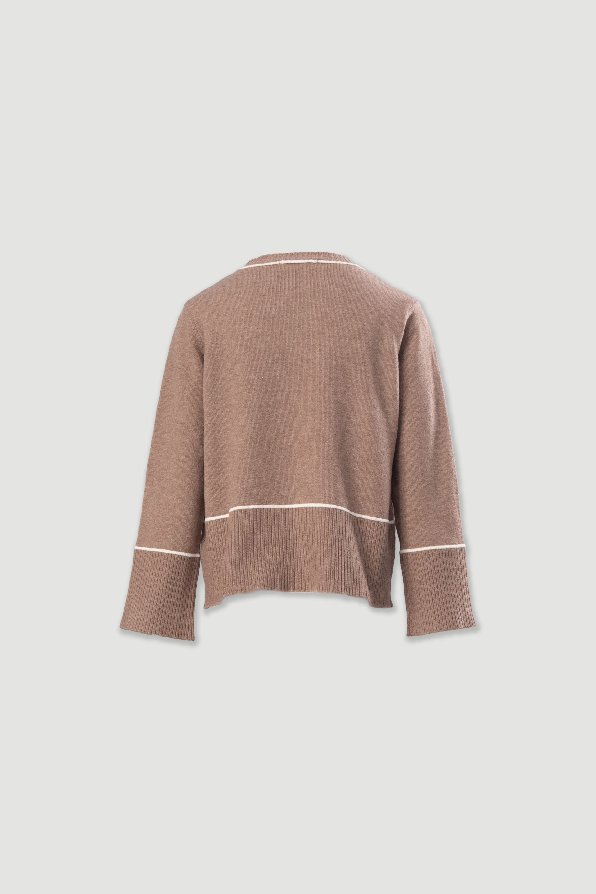 Jersey de punto con detalles de rayas en contraste