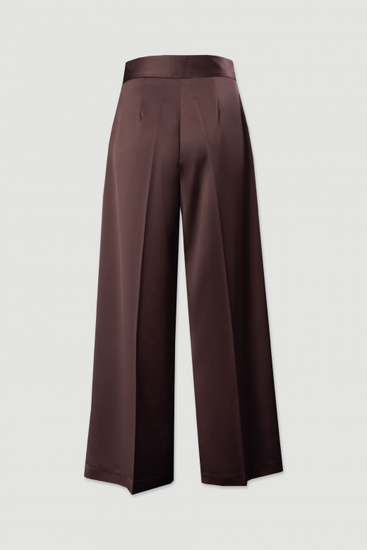 Satin wide-leg trousers