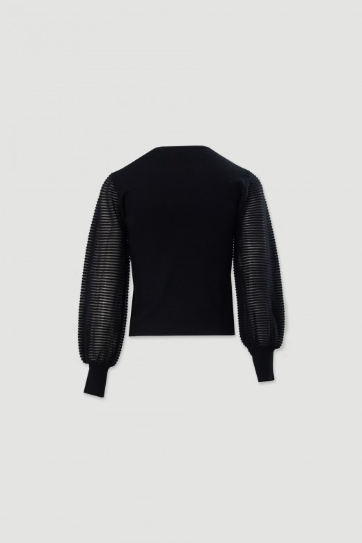 Pull en maille avec manches en organza