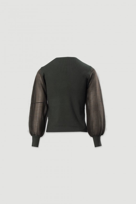 Pull en maille avec manches en organza