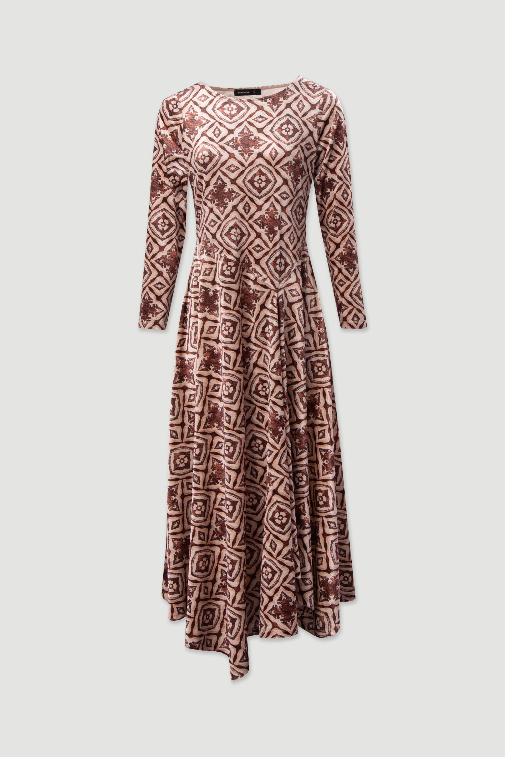 Vestido estampado assimétrico