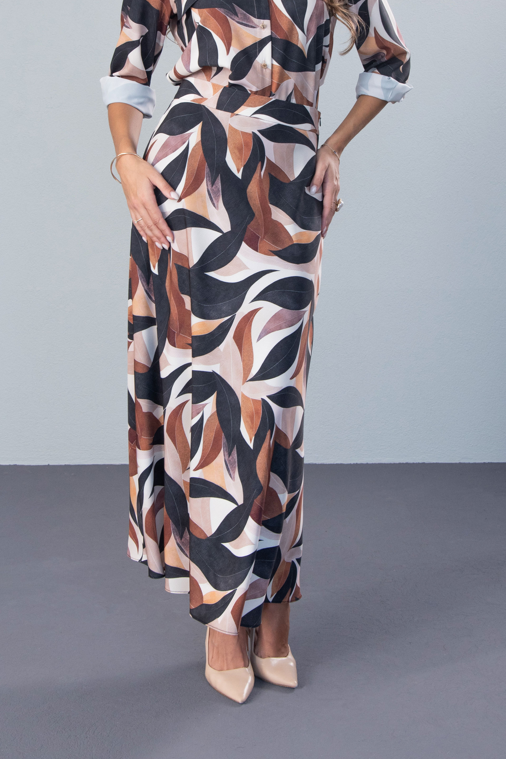 Saia longa estampada