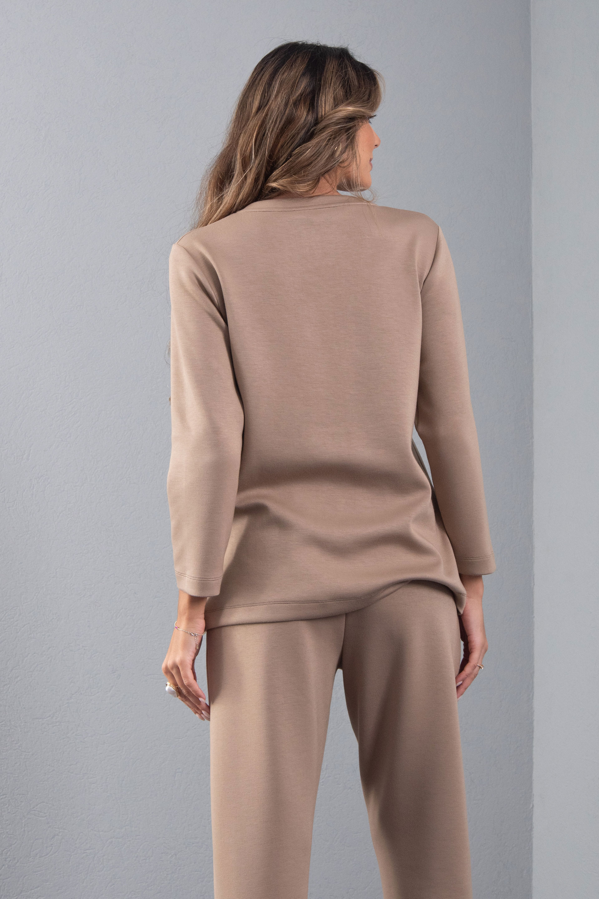 Tunic with metallic side zips