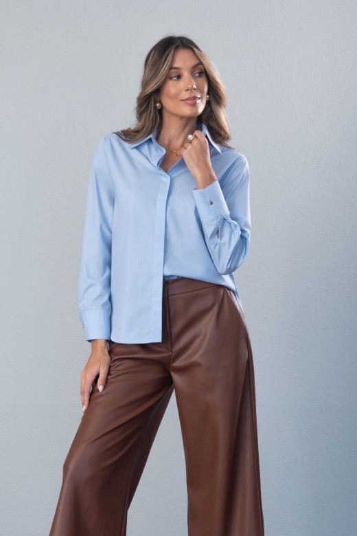 Chemise unie en coton