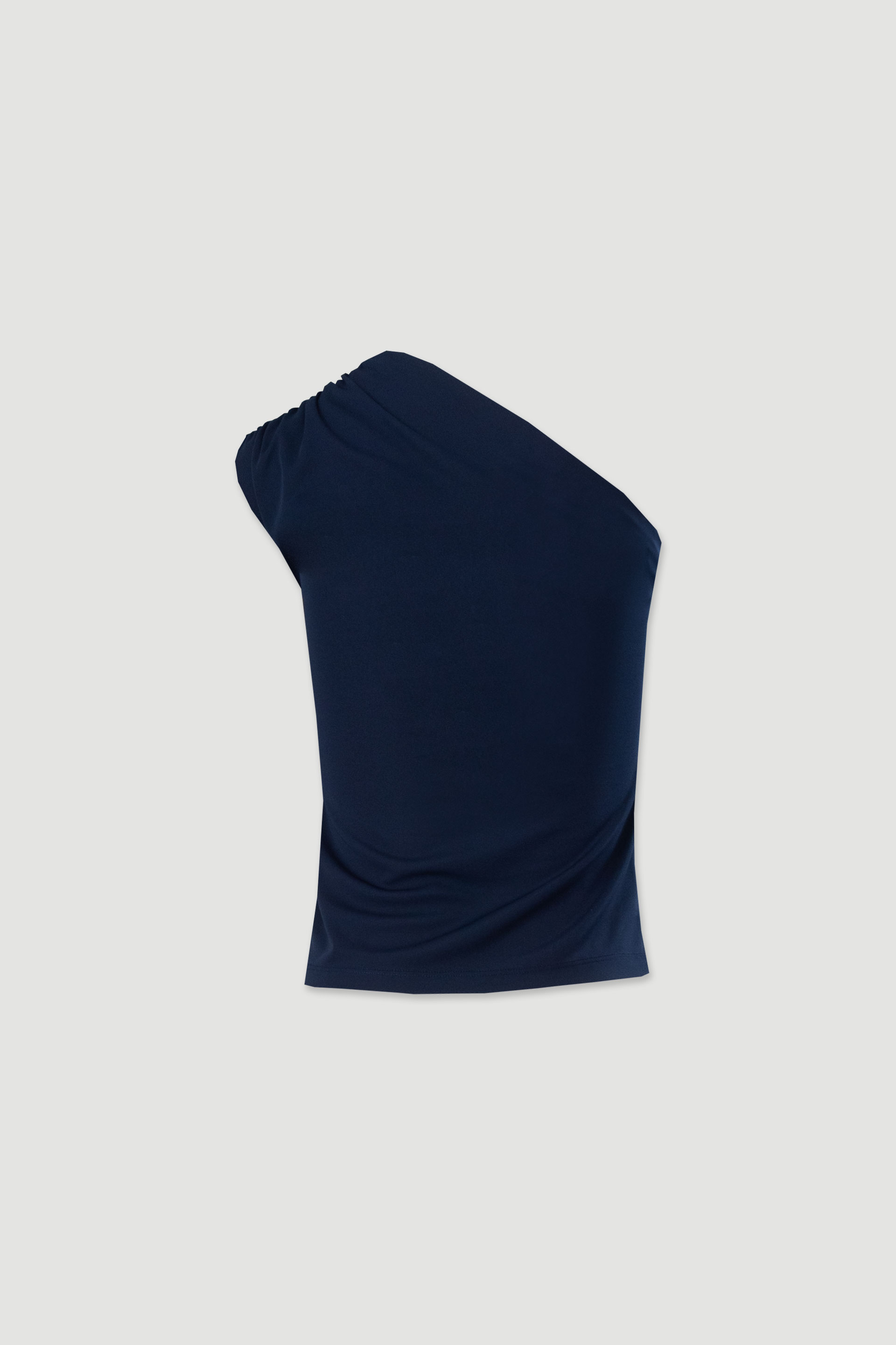 Knit top with asymmetric neckline