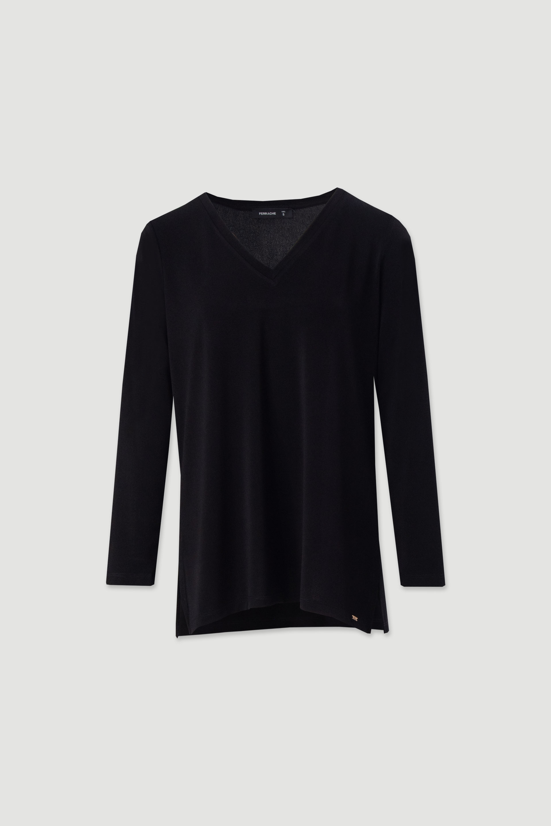 Túnica de malha com decote em v