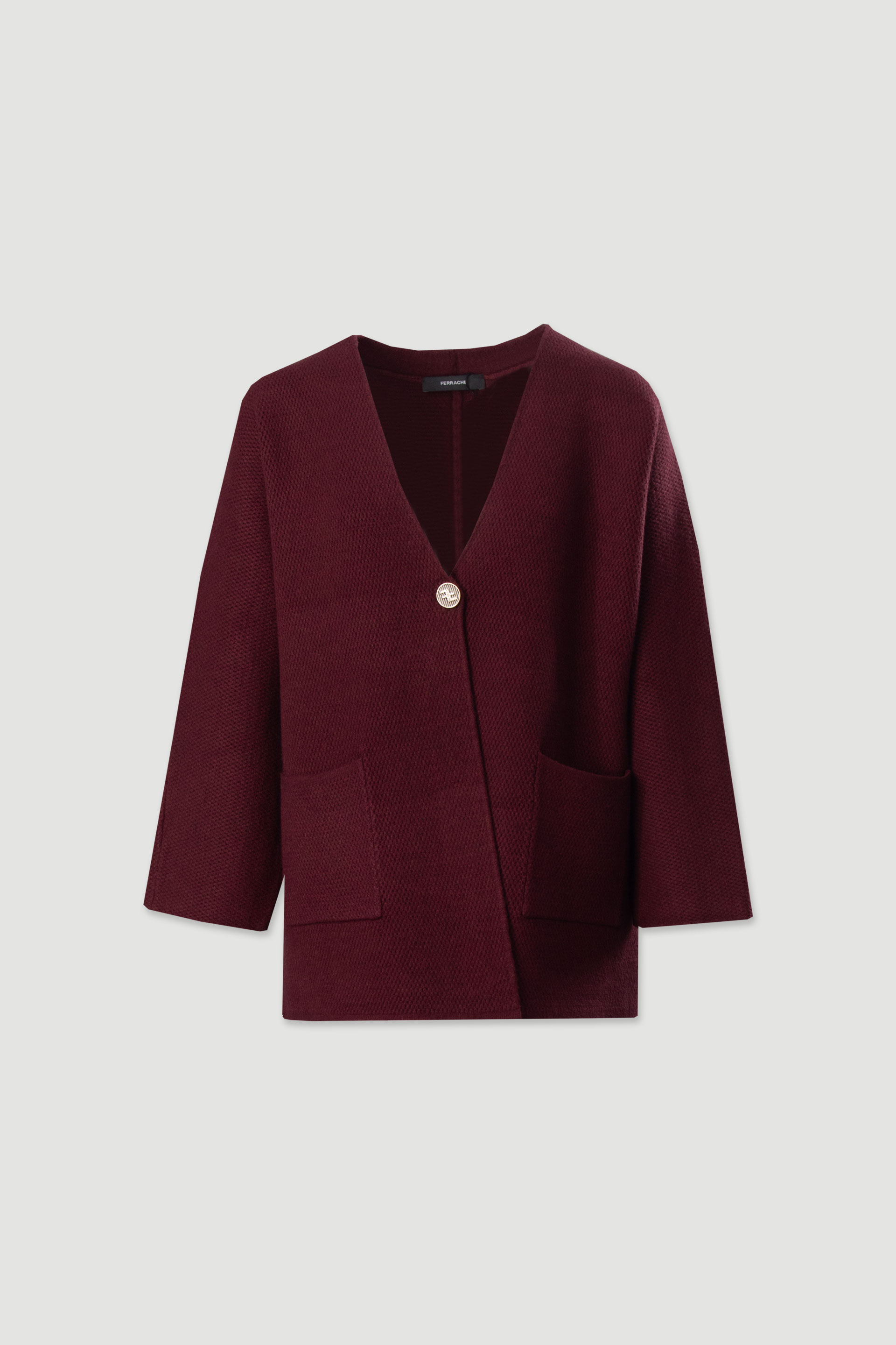 Casaco de malha com botão personalizado