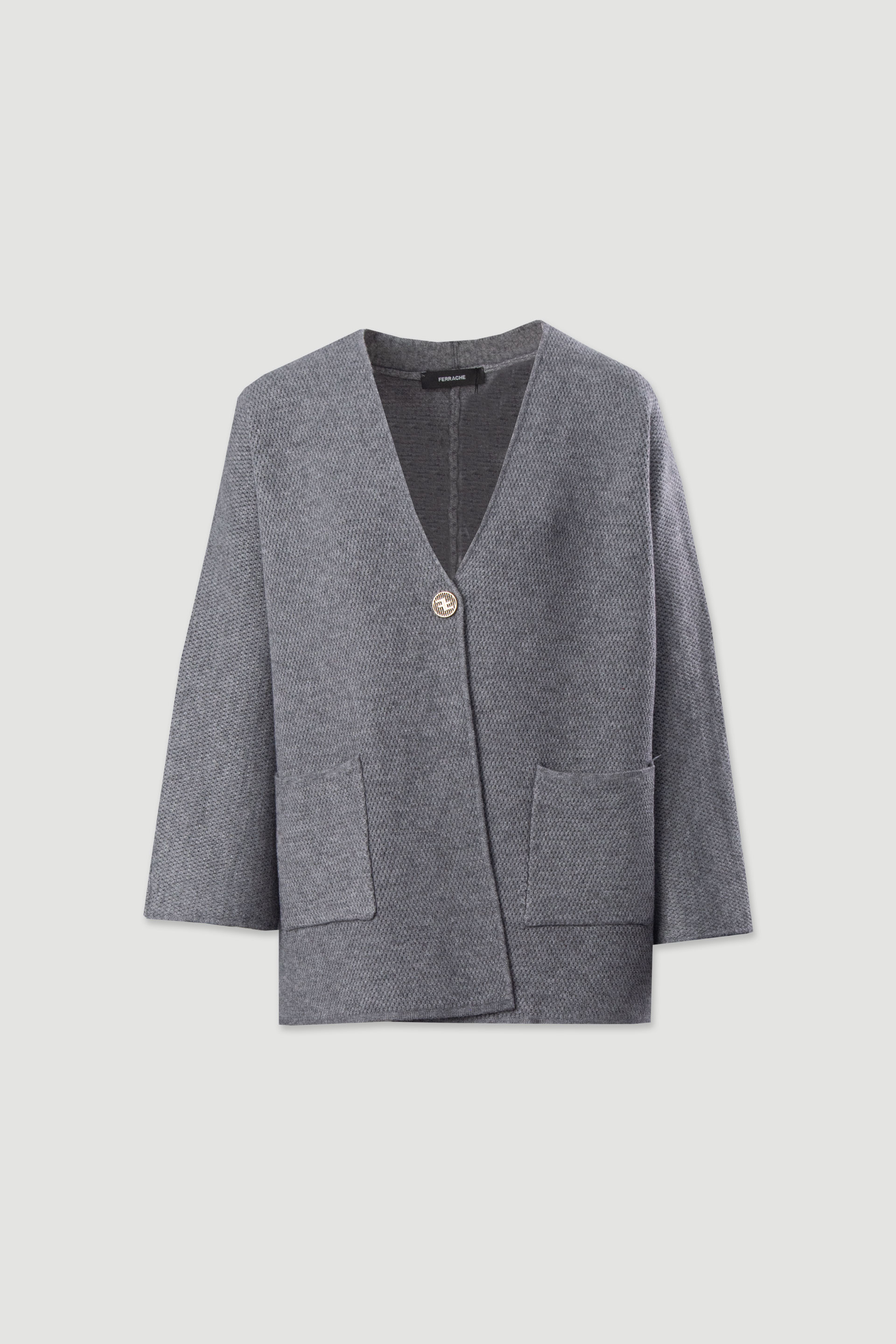 Casaco de malha com botão personalizado