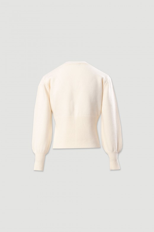Cardigan court en maille avec fermoir dor