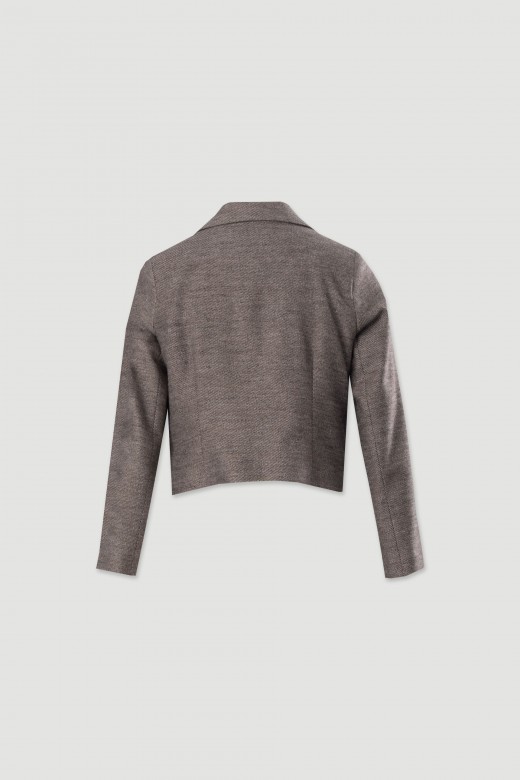 Blazer court classique avec revers