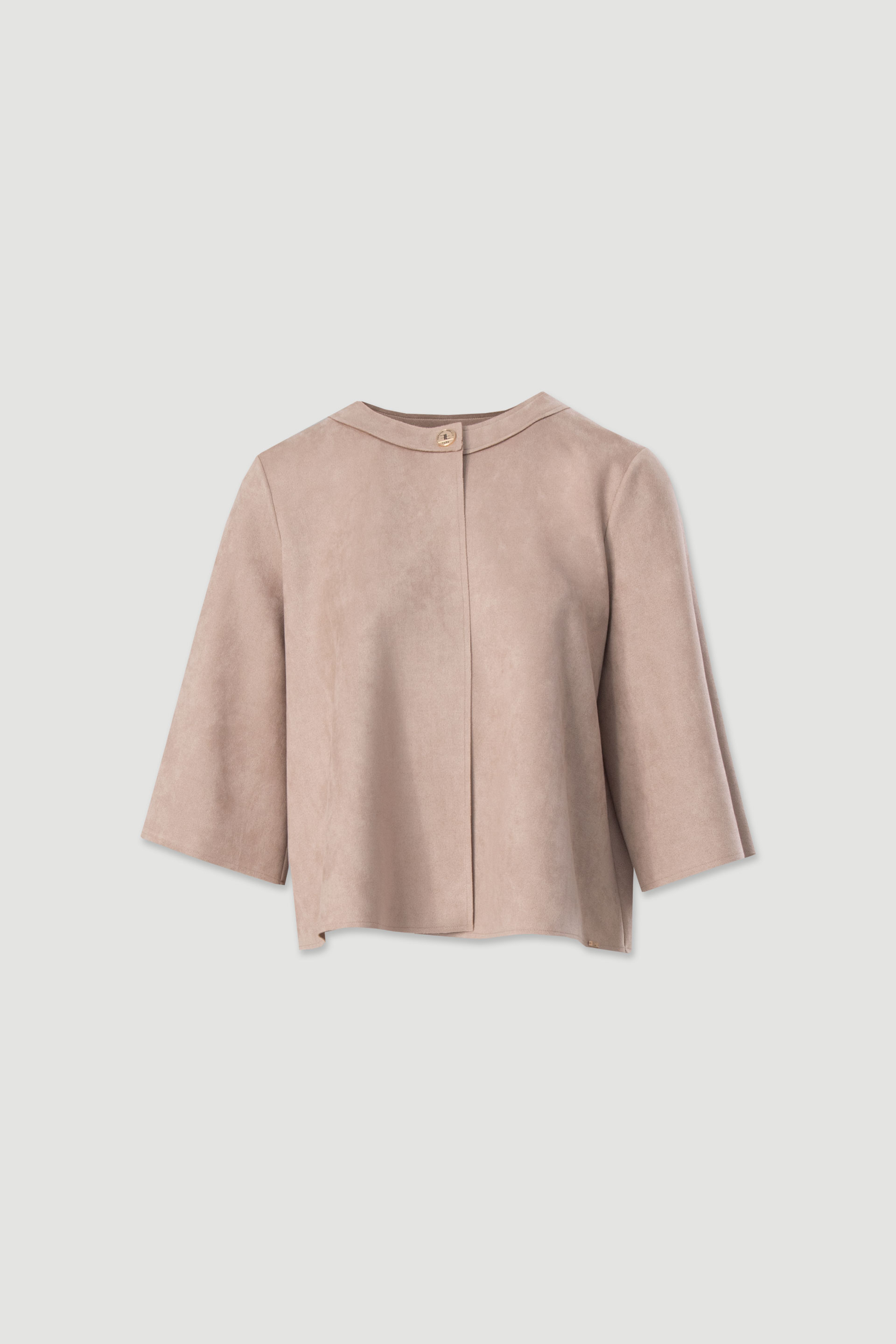 Veste en tissu effet peau de pêche avec manches 3/4