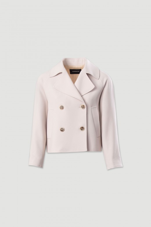 Manteau court crois  boutons