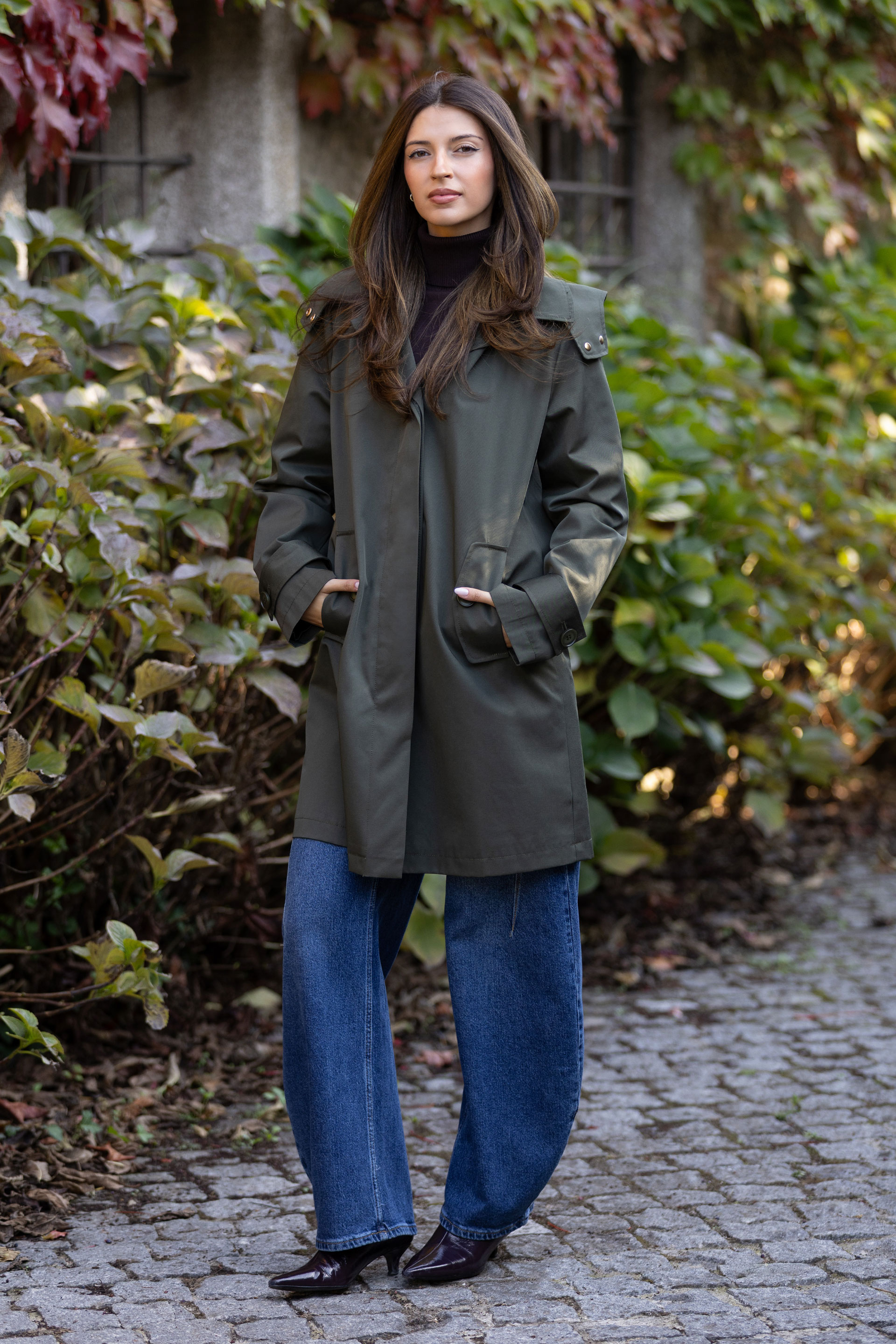 Parka com capuz removível