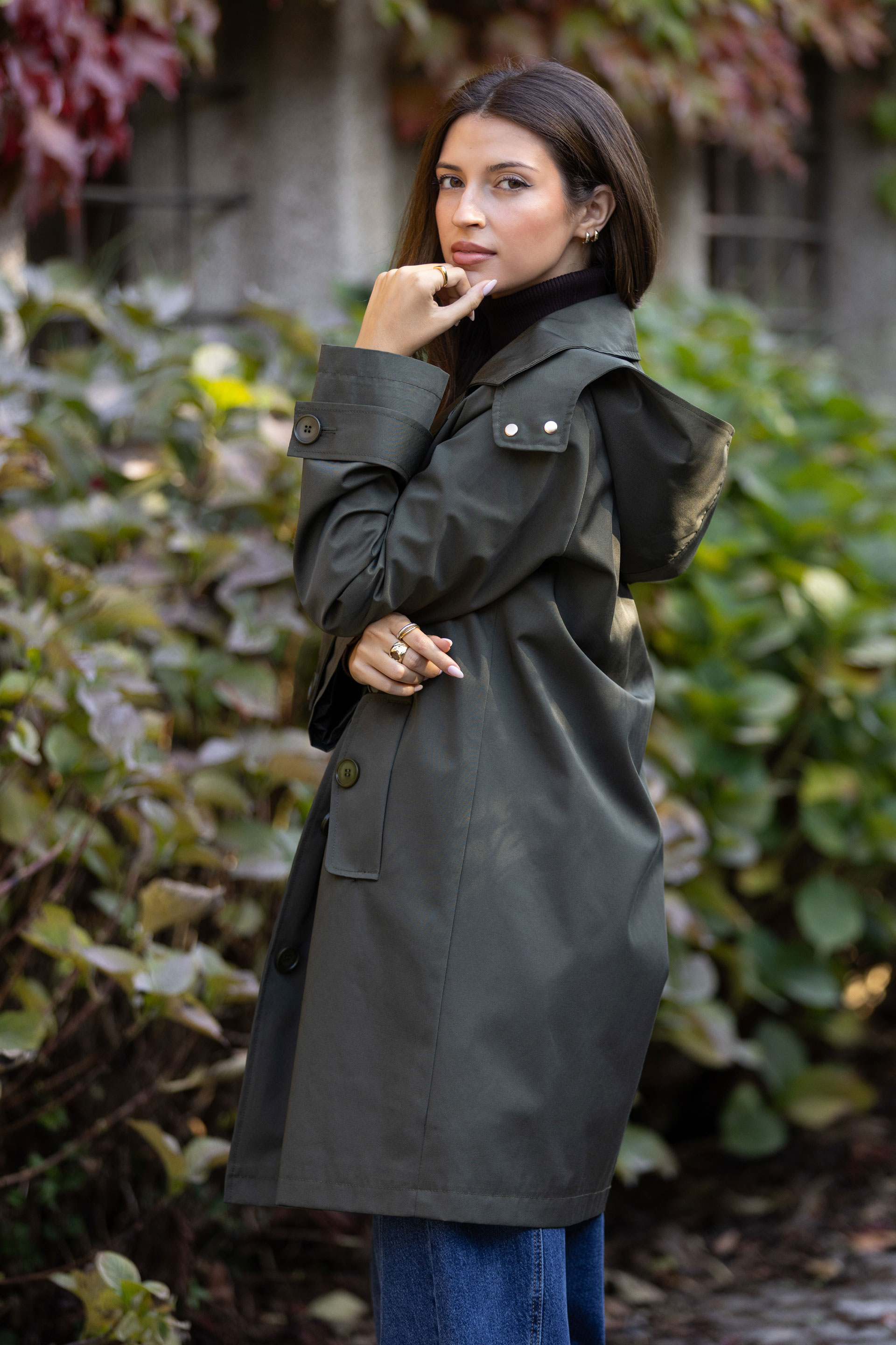 Parka com capuz removível