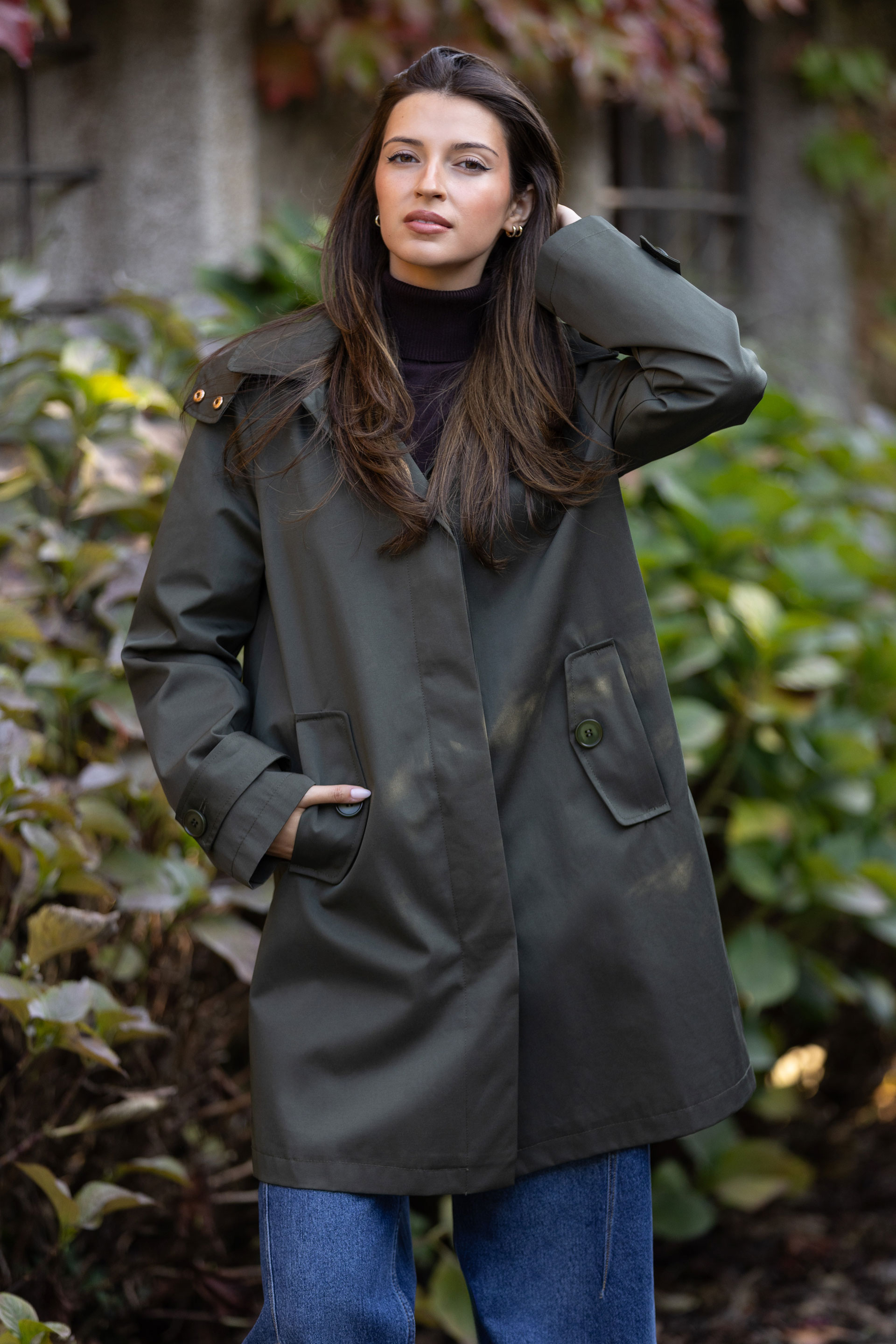 Parka com capuz removível