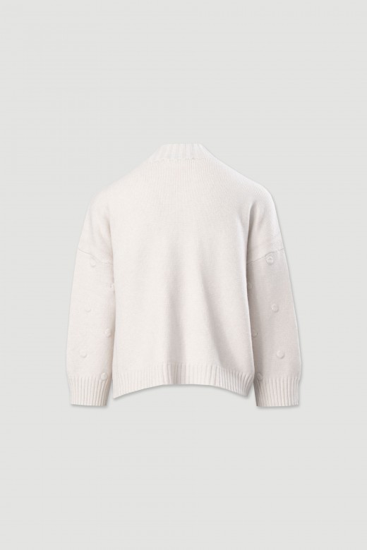 Pull en maille avec relief  pois