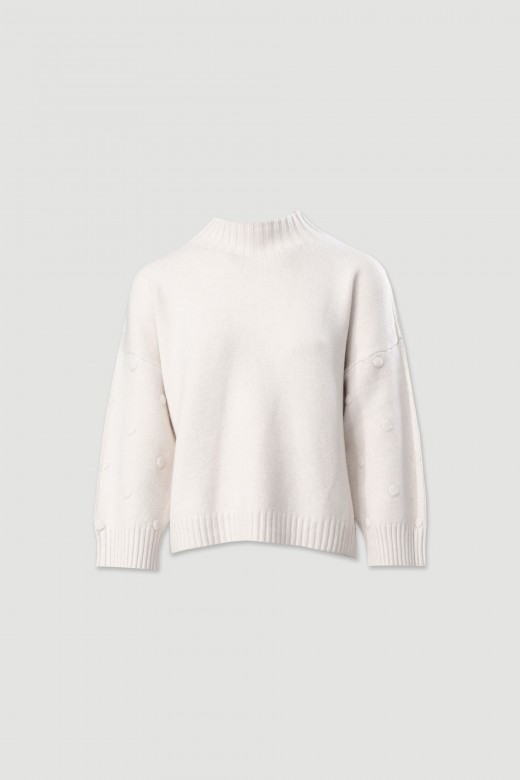 Pull en maille avec relief  pois