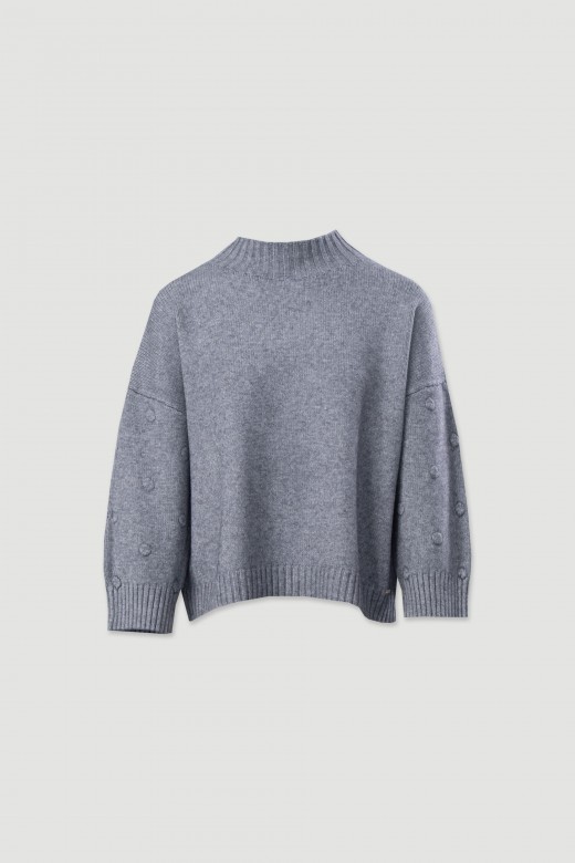 Pull en maille avec relief  pois