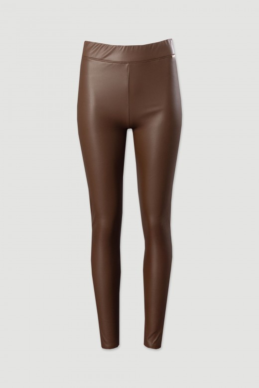 Legging en simili cuir doubl polaire