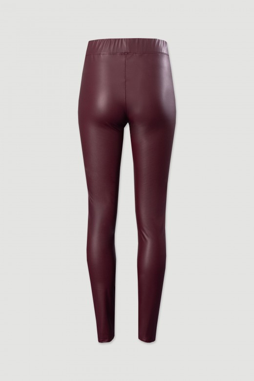 Legging en simili cuir doubl polaire
