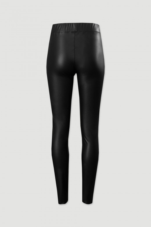 Legging en simili cuir doubl polaire