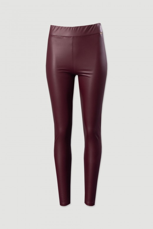 Legging en simili cuir doubl polaire