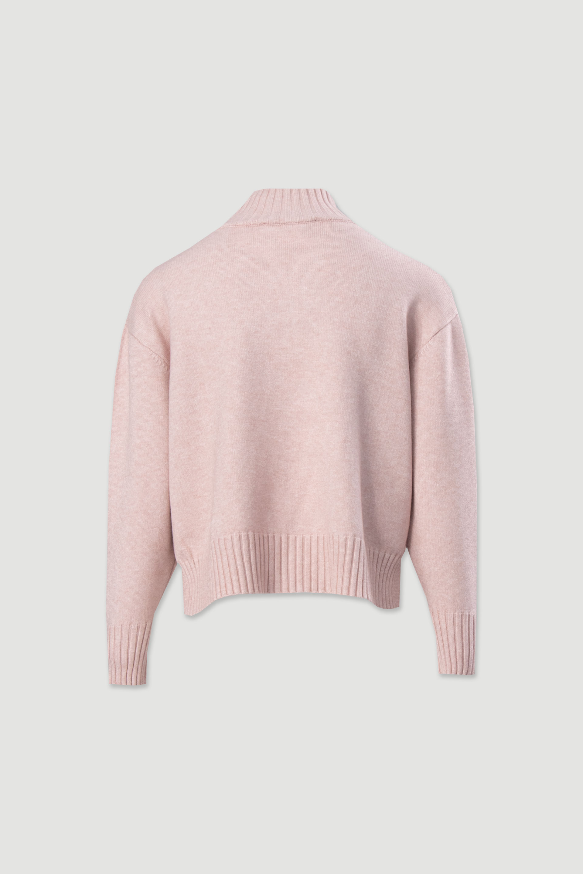 Camisola de malha com gola subida e botões laterais