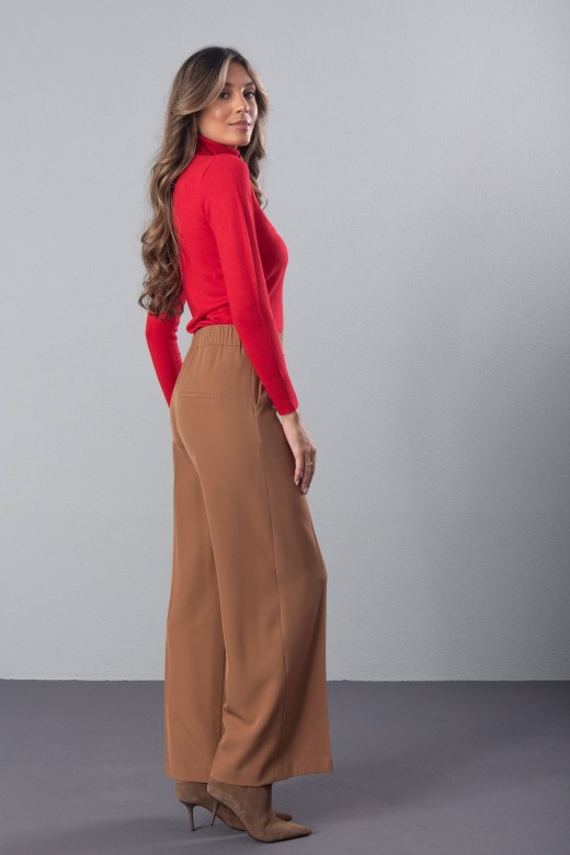 Pantaln wide leg con detalle de hebillas