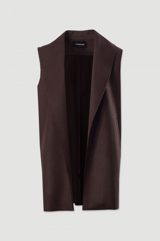 Gilet long  large col chle