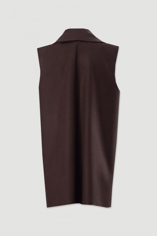 Gilet long  large col chle