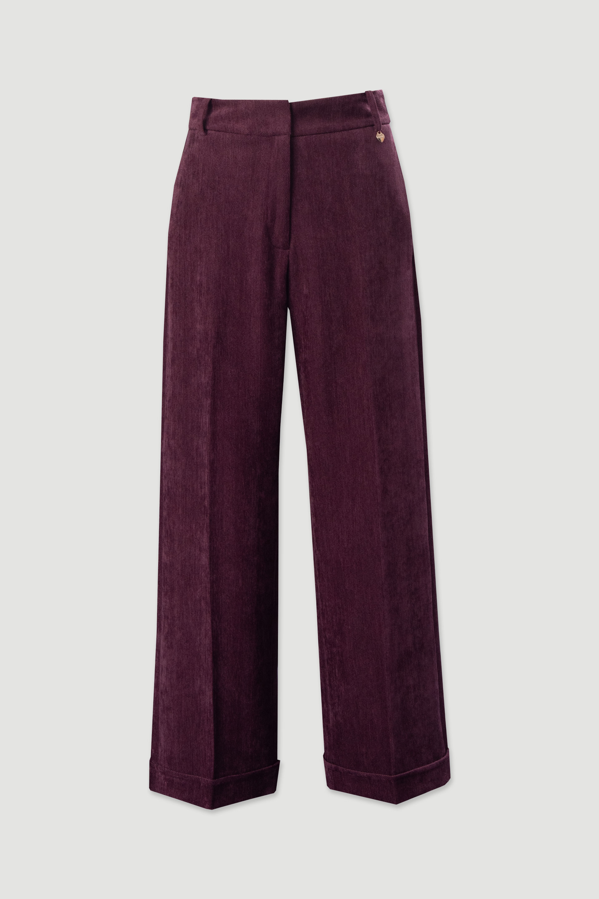 Calças wide leg em tecido texturado