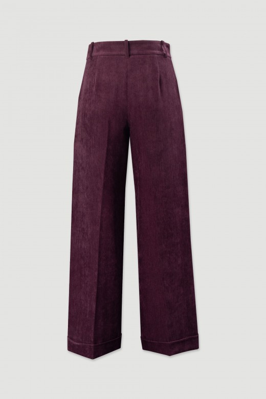 Calas wide leg em tecido texturado