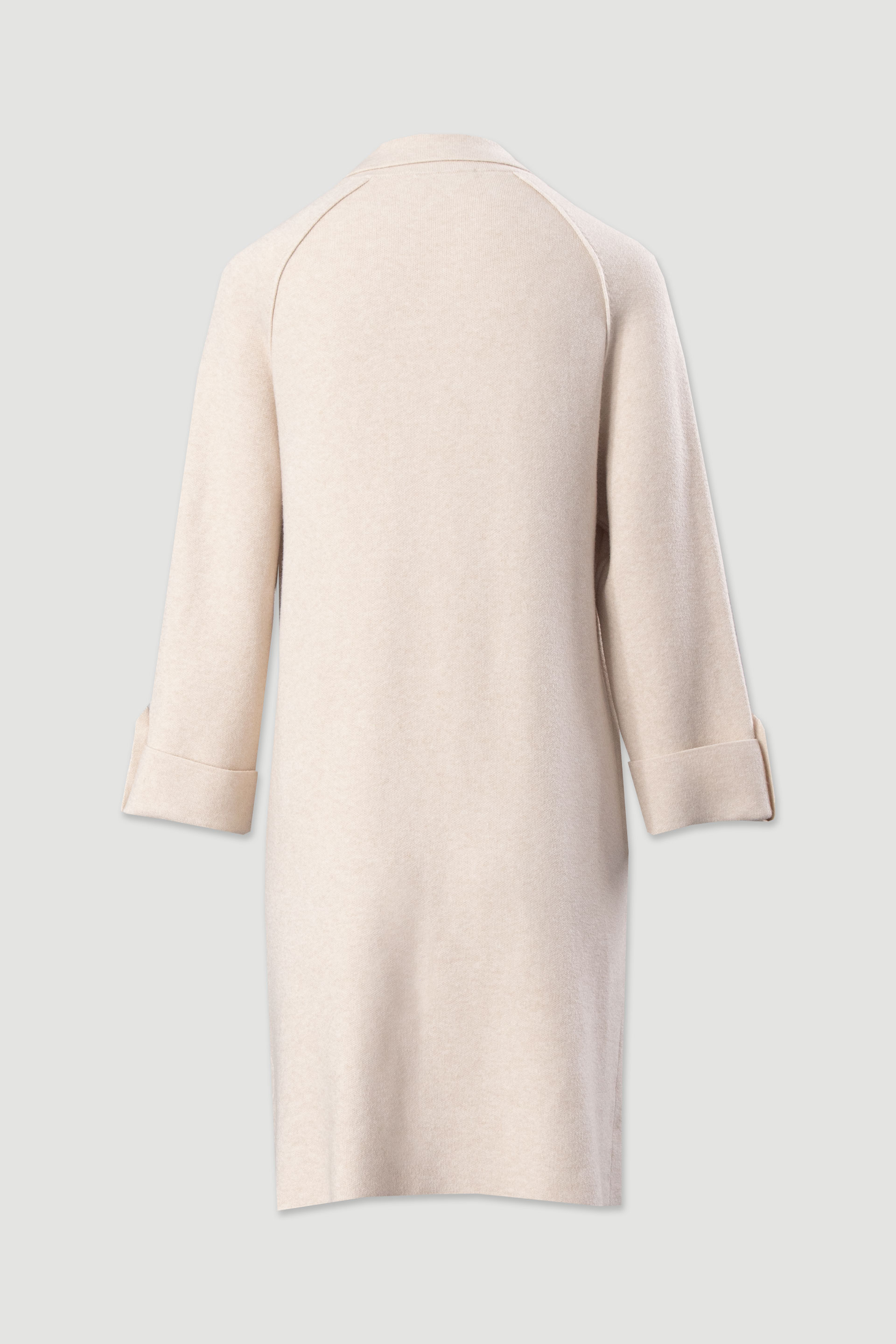 Long knit coat with front pockets