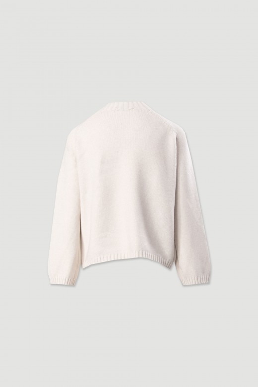 Jersey de punto fluido con cuello medio