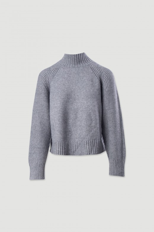 Pull en maille ctele  col montant