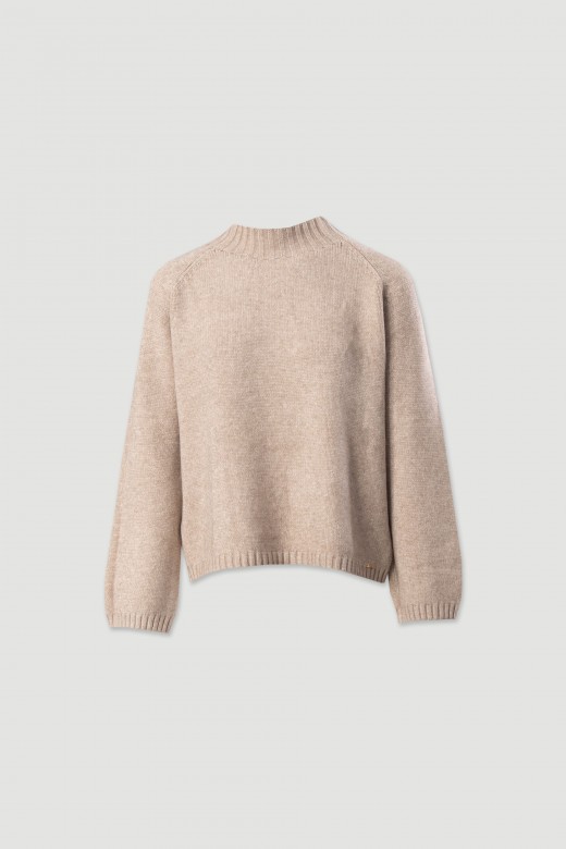 Jersey de punto fluido con cuello medio