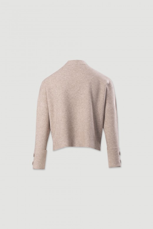 Camisola de malha com botões nos punhos Camisola de malha com botões nos punhos