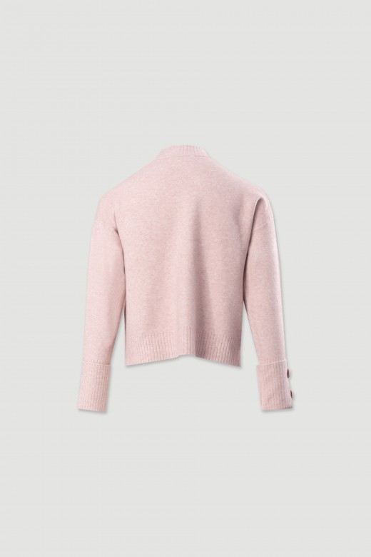 Camisola de malha com botões nos punhos Camisola de malha com botões nos punhos