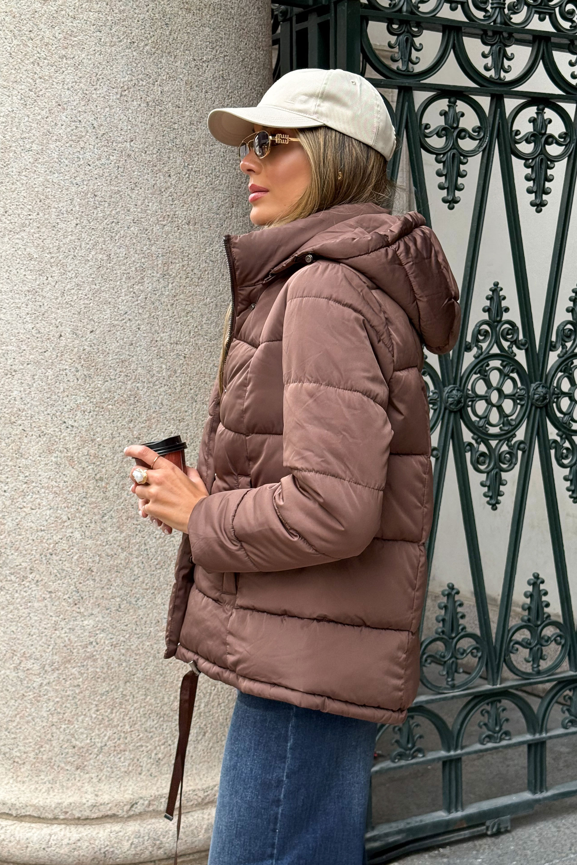 Parka acolchoada com capuz