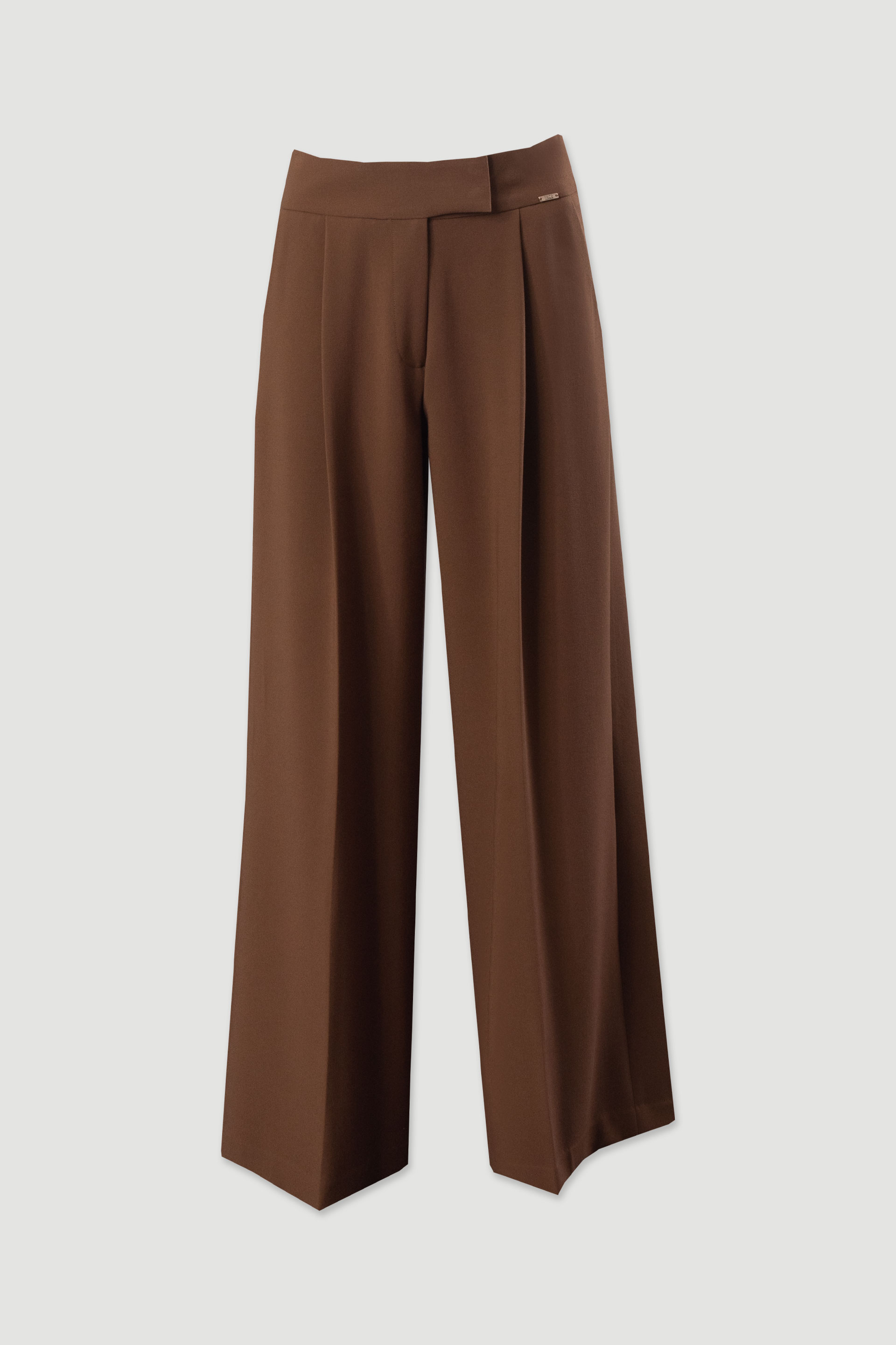 Calça clássica wide leg de cintura subida