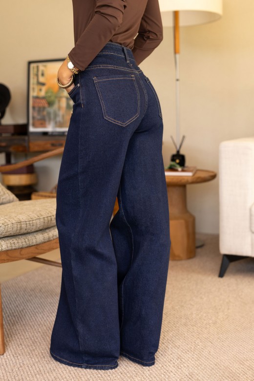 Jean wide leg en coton