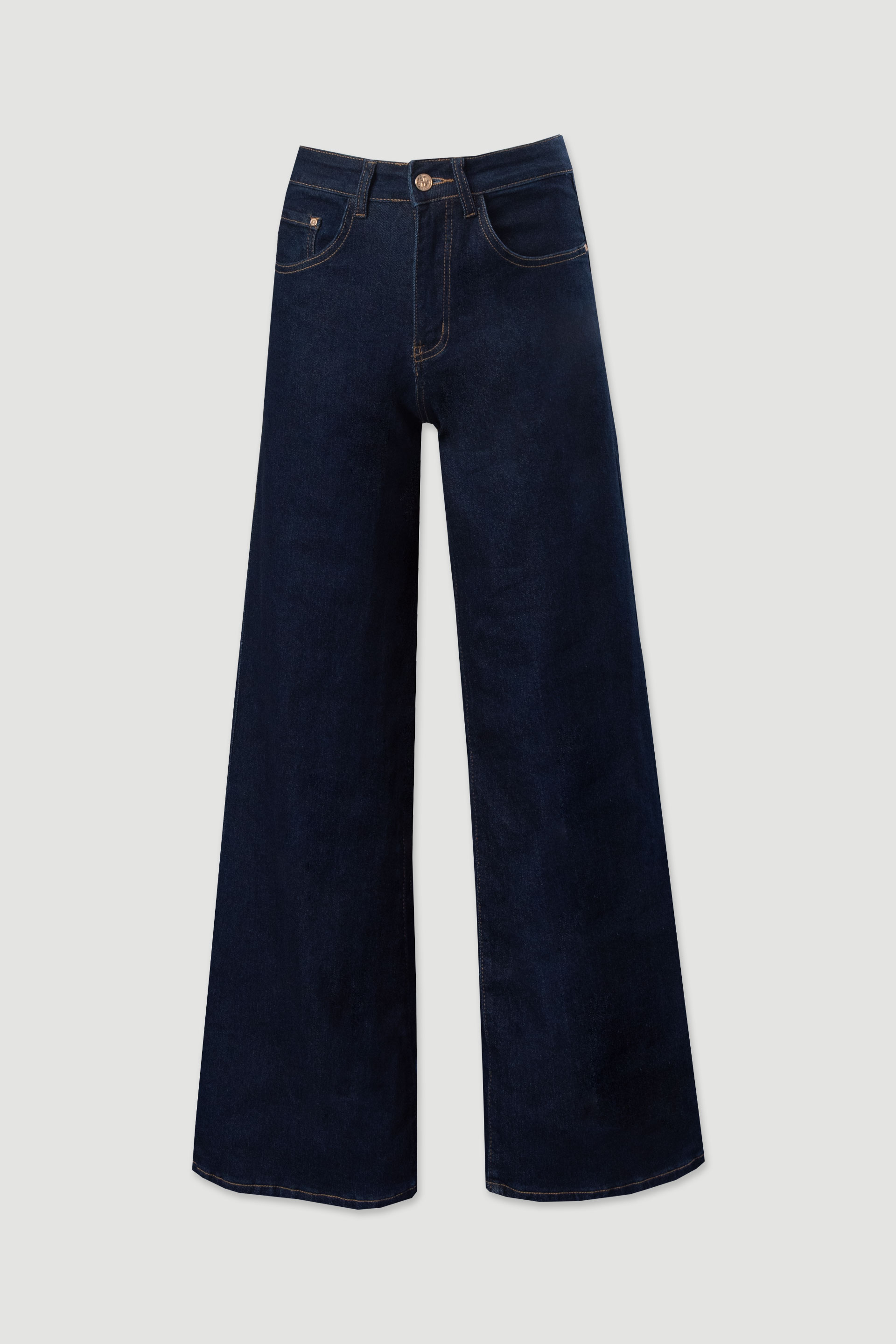 Jeans wide leg em algodão