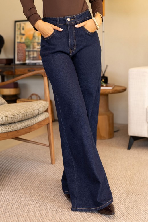 Jean wide leg en coton