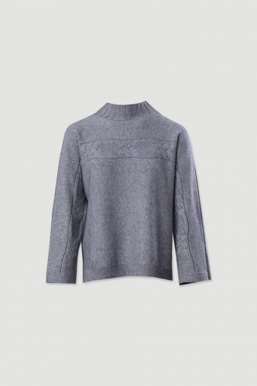 Camisola de malha com entranado